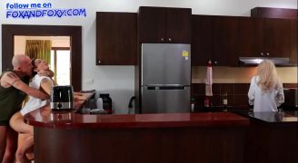 Almost Taken By Surprise As She Takes An Anal Creampie In Her Ass Next To Her Motherinlaw Who Is Cooking Breakfast